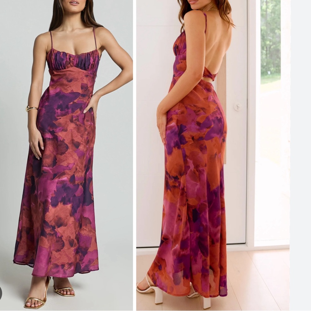 Saints + Secrets Showpo maxi dress  Floral Print Spaghetti-Strap NEW